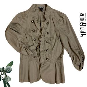 Dry Goods Peplum Military Jacket Ruffle Hem SM